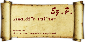 Szedlár Péter névjegykártya