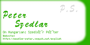 peter szedlar business card